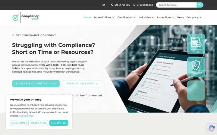 Screenshot of compliancygroup.co.uk