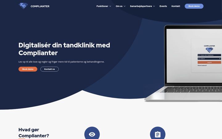 Screenshot of complianter.dk