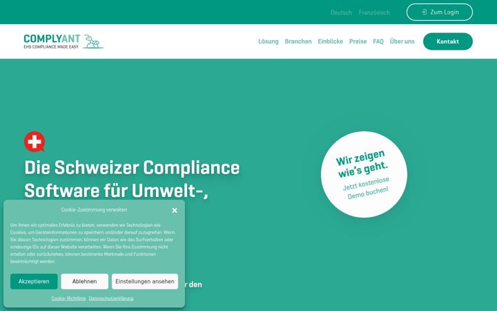 Screenshot of complyant.ch