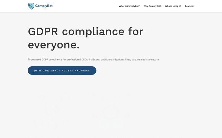 Screenshot of complybot.eu