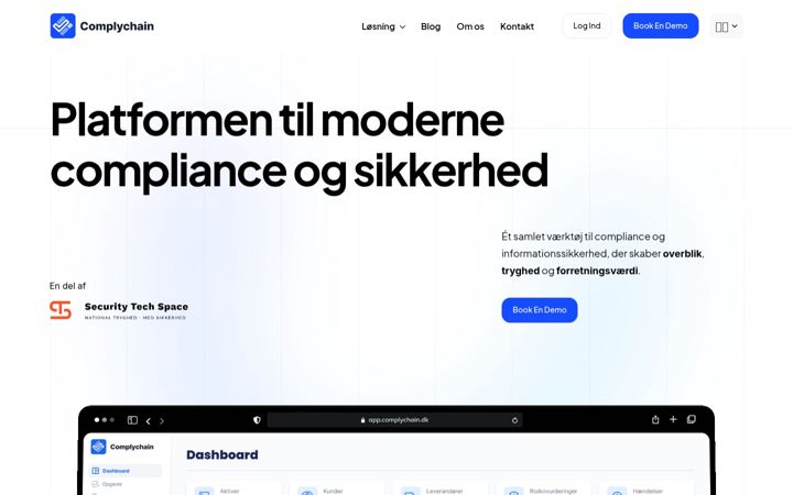Screenshot of complychain.dk