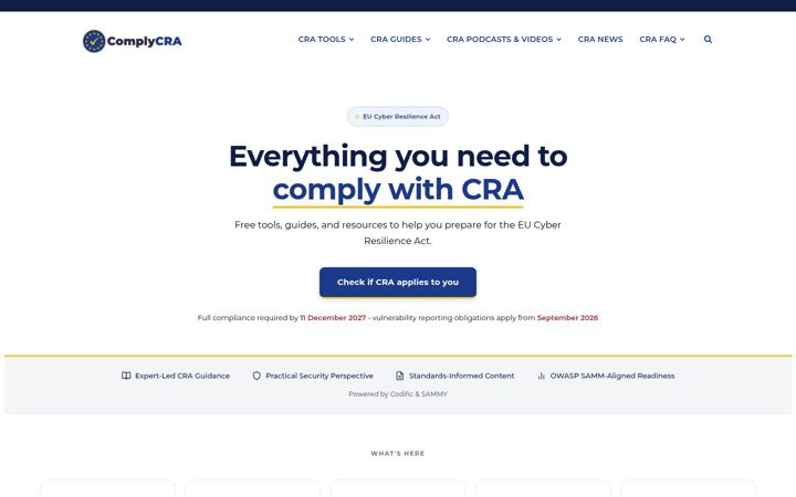 Screenshot of complycra.eu