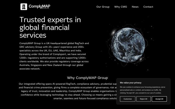 Screenshot of complymap.com