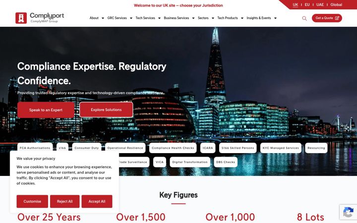 Screenshot of complyport.co.uk