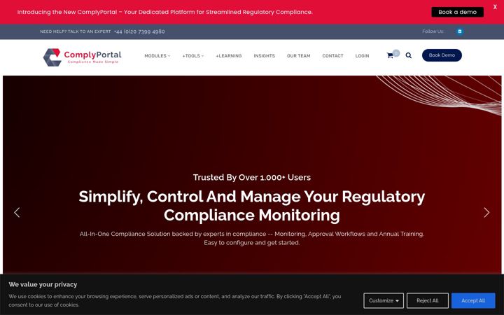 Screenshot of complyportal.uk