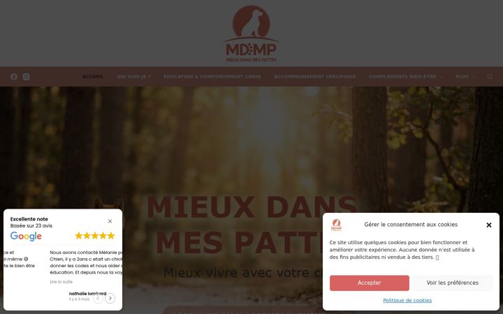 Screenshot of comportementaliste-mieuxdansmespattes.fr