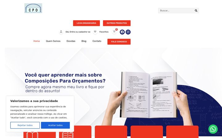 Screenshot of composicoesparaorcamentos.com.br