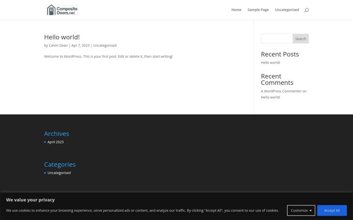 Screenshot of compositedoors.net