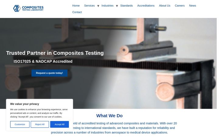 Screenshot of compositestestinglab.com