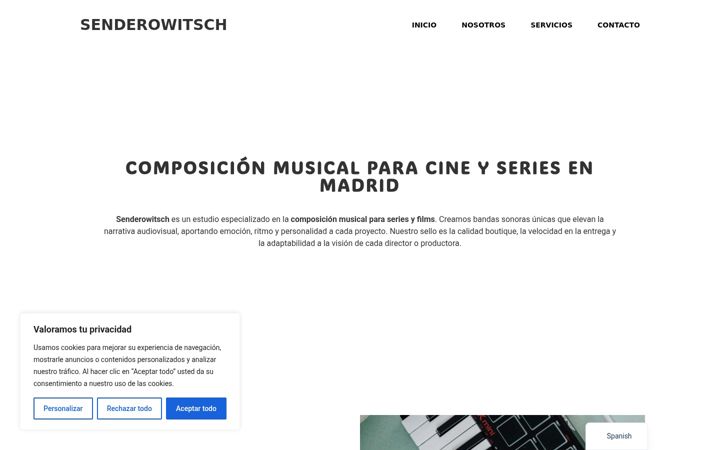 Screenshot stránky compositor-senderowitsch.es