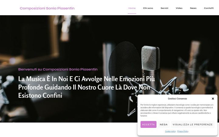 Screenshot of composizionisoniapiasentin.com