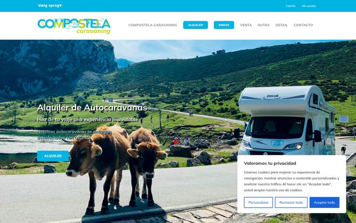Screenshot stránky compostelacaravaning.es