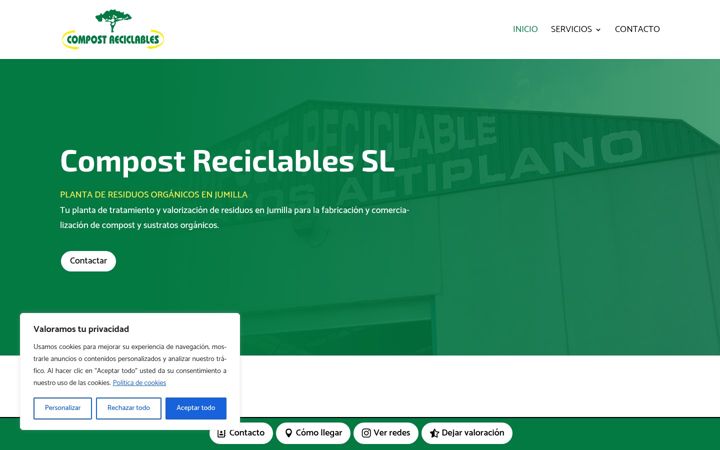 Screenshot stránky compostreciclables.es
