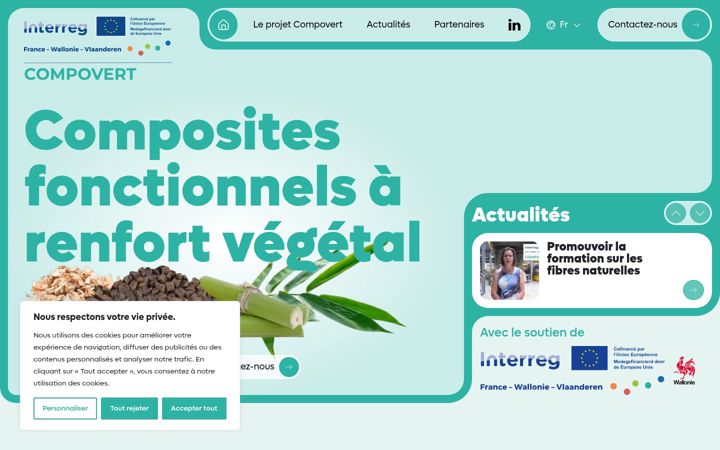 Skjermbilde av compovert-interreg.eu