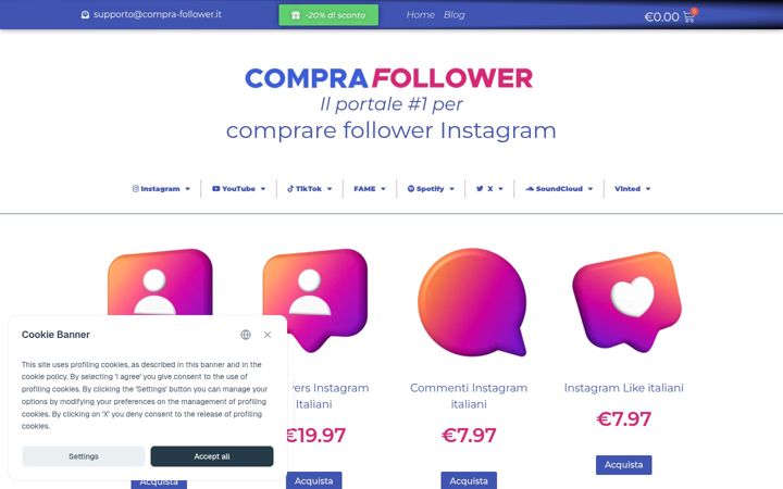 Screenshot of compra-follower.it