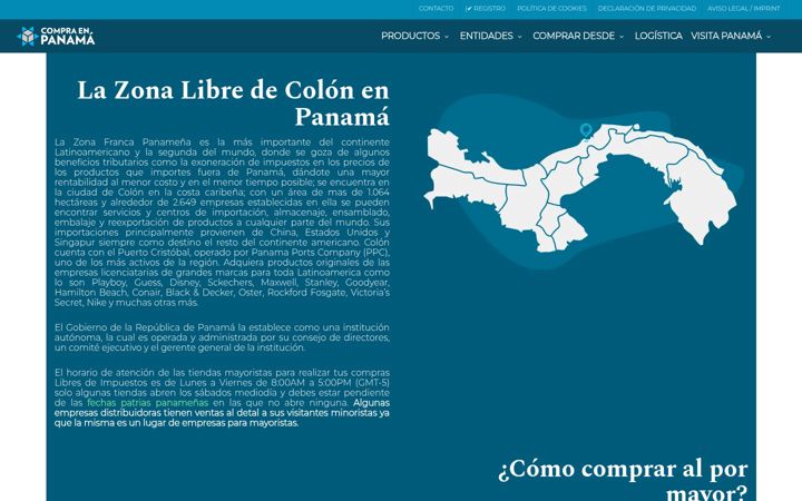 Screenshot of compraenpanama.com