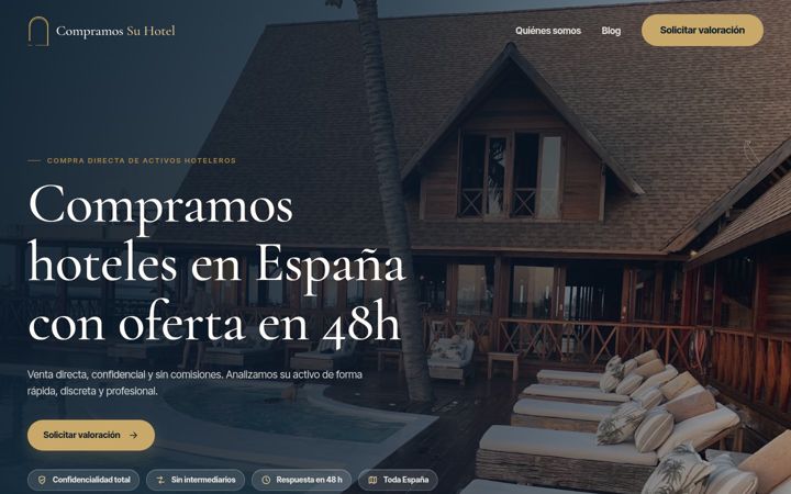 Screenshot of compramossuhotel.es