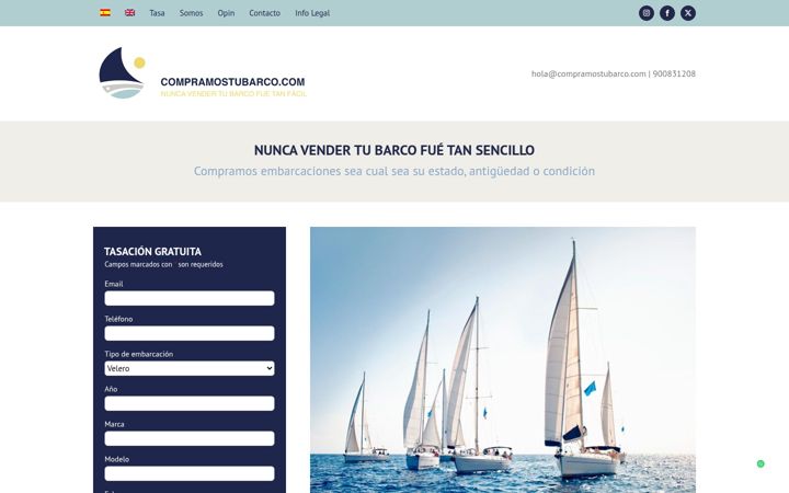 Screenshot of compramostubarco.com