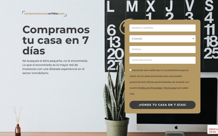 Screenshot of compramostucasaen7dias.com