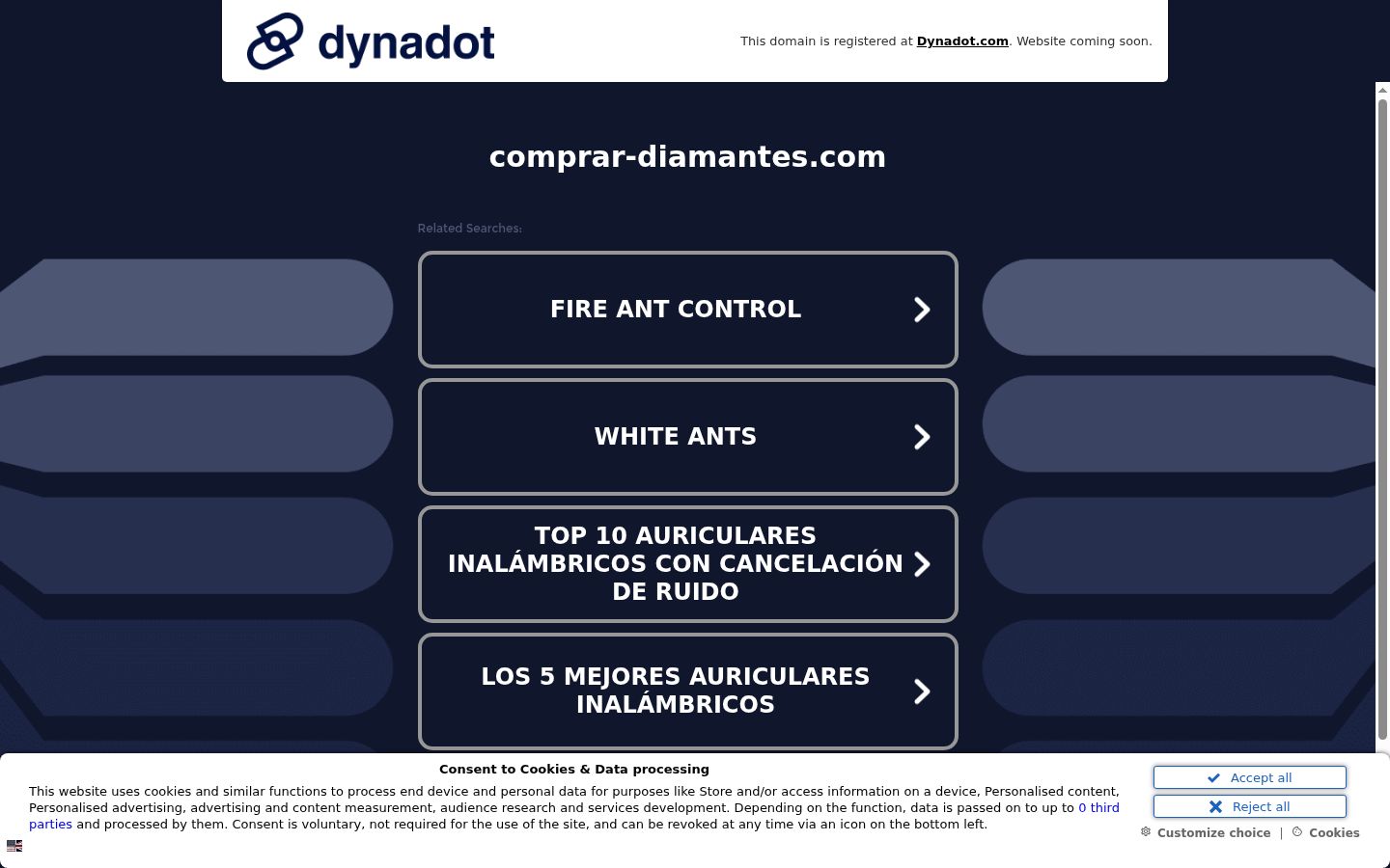 Screenshot del banner di consenso mostrato prima di qualsiasi interazione