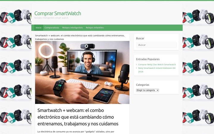 Screenshot stránky comprar-smartwatch.com.es