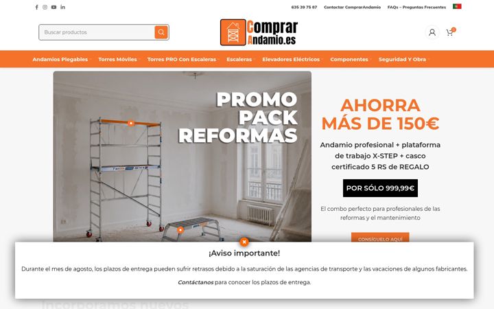 Screenshot stránky comprarandamio.es