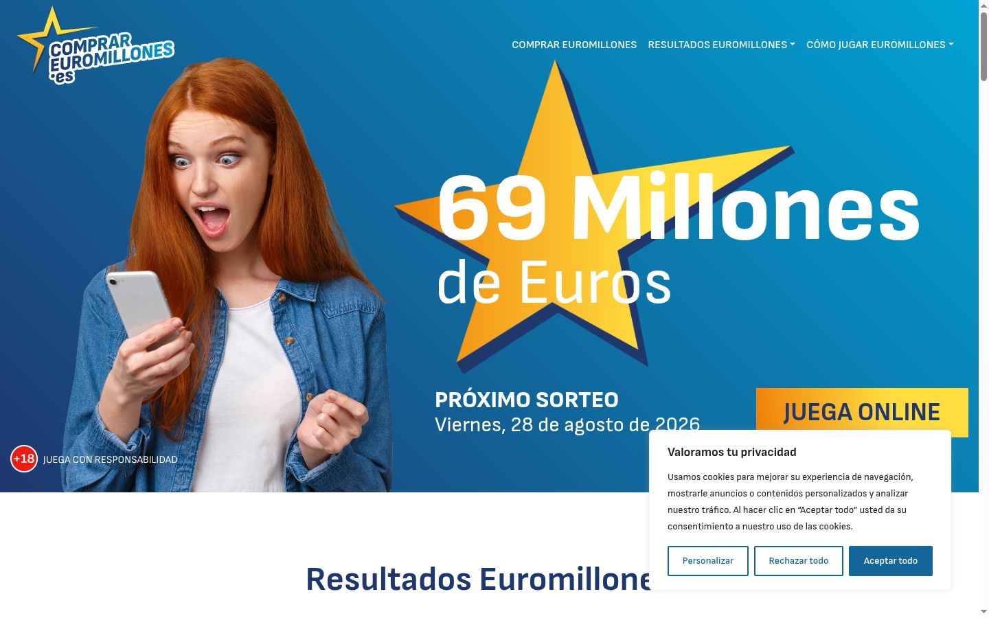 Screenshot del banner di consenso mostrato prima di qualsiasi interazione