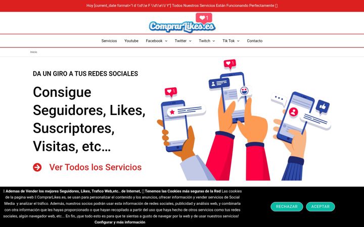 Screenshot of comprarlikes.es