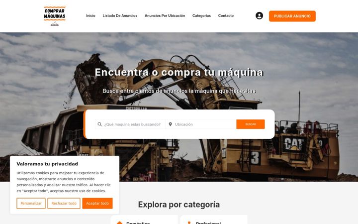 Screenshot of comprarmaquinas.com