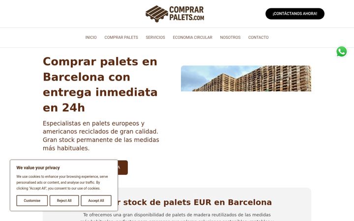 Screenshot of comprarpalets.com