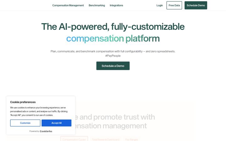 Screenshot van comprehensive.io