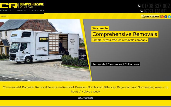 Screenshot of comprehensiveremovals.co.uk