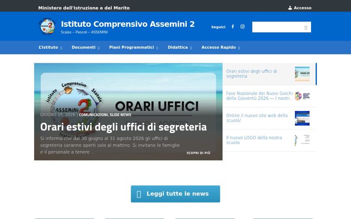 Ekrānuzņēmums no comprensivoassemini2.edu.it