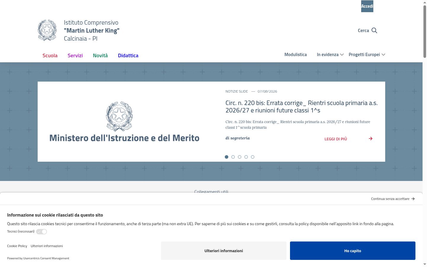 Screenshot des Einwilligungsbanners vor jeglicher Interaktion