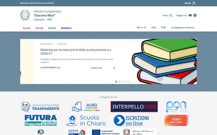 Screenshot van comprensivocavezzo.edu.it