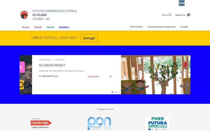 Screenshot van comprensivocelano.edu.it