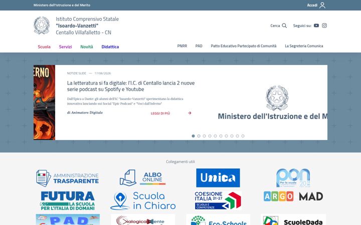 Screenshot van comprensivocentallo.edu.it