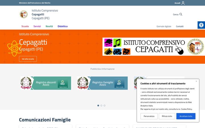 Screenshot of comprensivocepagatti.edu.it