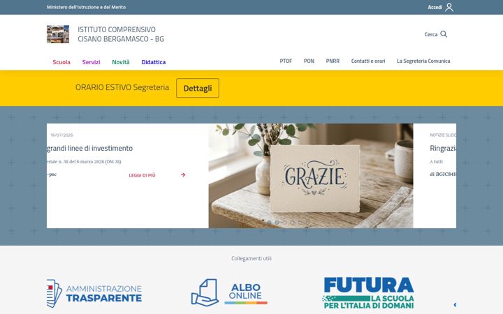 Screenshot of comprensivocisano.it