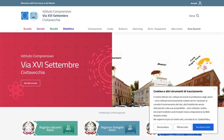 Screenshot of comprensivocivitavecchia1.edu.it