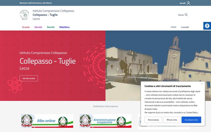 Screenshot of comprensivocollepasso.edu.it
