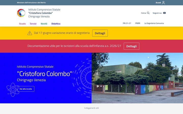 Screenshot of comprensivocolombo.edu.it