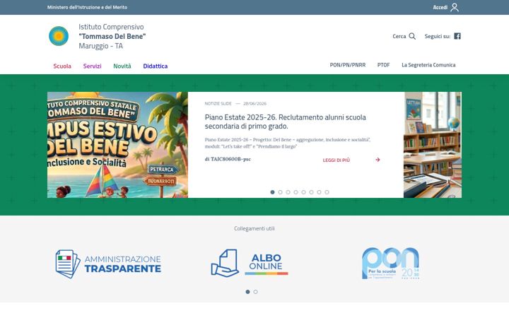 Screenshot of comprensivodelbene.edu.it