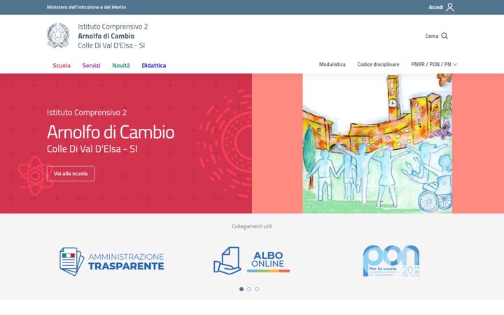 Captura de pantalla de comprensivoduecolle.edu.it