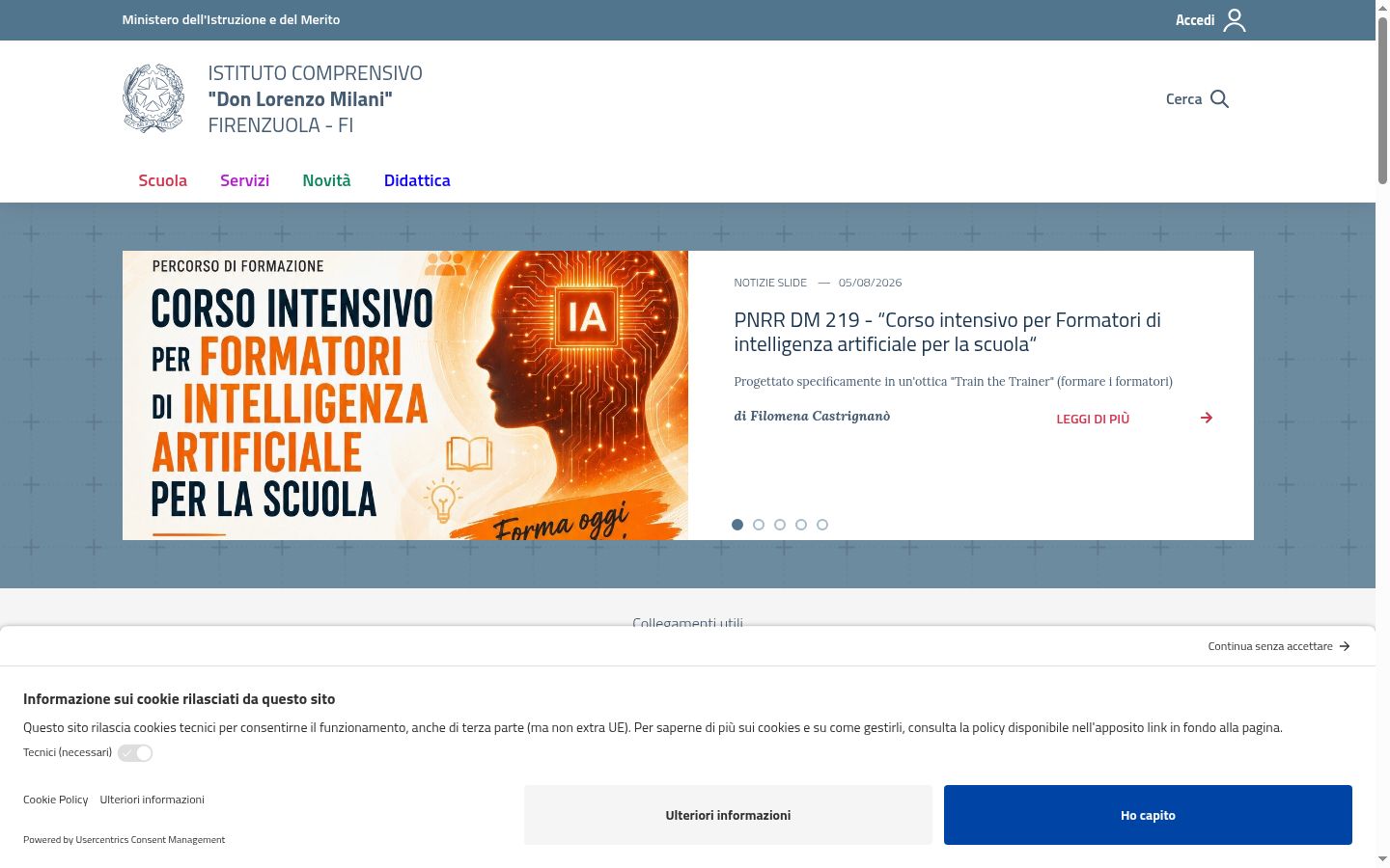 Screenshot des Einwilligungsbanners vor jeglicher Interaktion