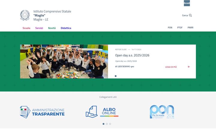 Screenshot van comprensivomaglie.edu.it