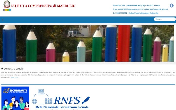Screenshot of comprensivomarrubiu.edu.it