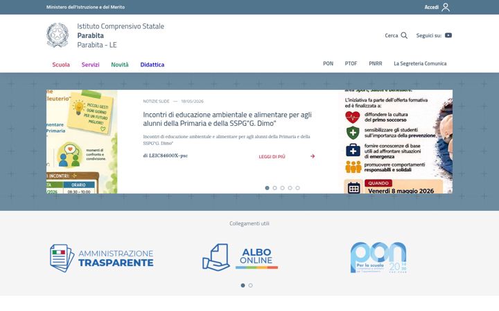 Screenshot van comprensivoparabita.edu.it