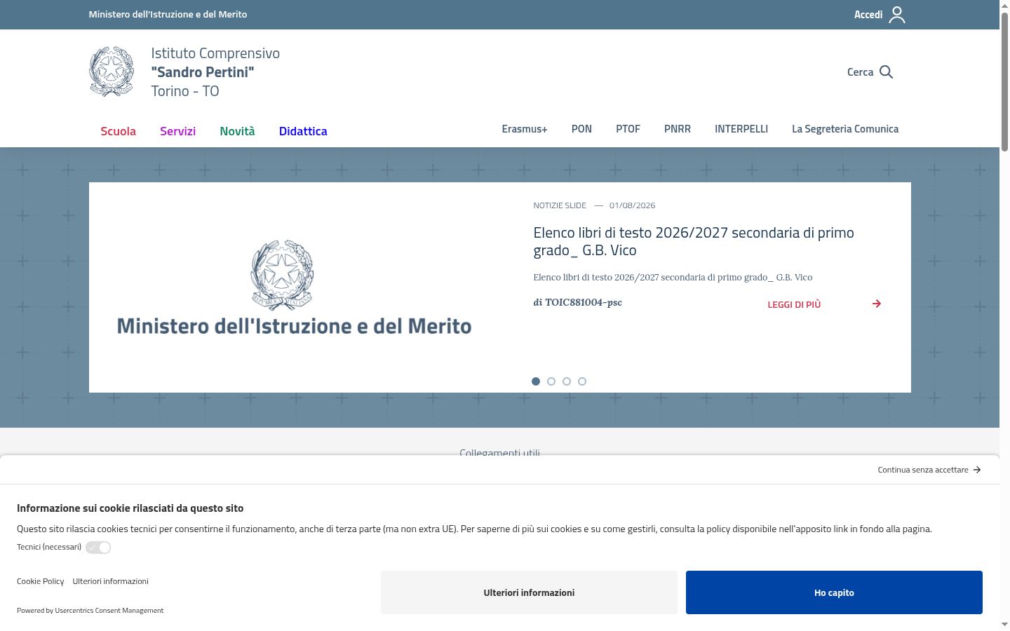 Screenshot des Einwilligungsbanners vor jeglicher Interaktion