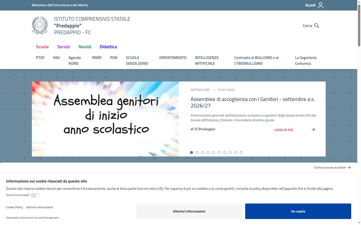 Snímek obrazovky baneru souhlasu zobrazeného před jakoukoli interakcí